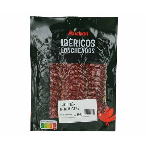 Alcampo AUCHAN Salchichón ibérico de categoria extra cortado en lonchas 100 g. Producto Alcampo