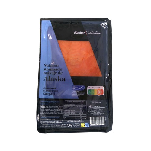 Alcampo AUCHAN Salmón ahumado Alaska MSC 100 g. Producto Alcampo