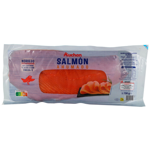 Alcampo AUCHAN Salmón ahumado noruego en lonchas 700 g. Producto Alcampo