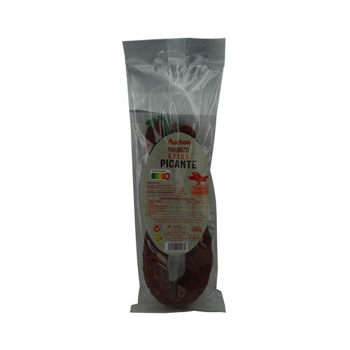 Alcampo AUCHAN Sarta de chorizo picante de categoria extra 280 g. Producto Alcampo