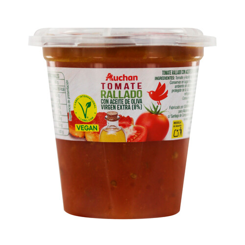 Alcampo AUCHAN Tomate rallado con aceite de oliva virgen extra (8%) 230 g Producto Alcampo