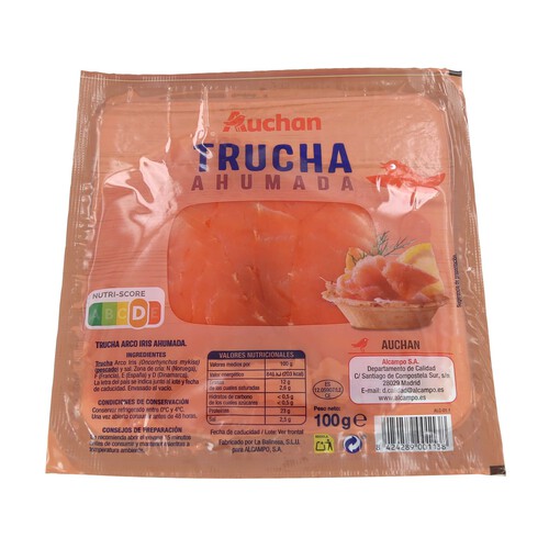 Alcampo AUCHAN Trucha ahumada en lonchas 100 g. Producto Alcampo