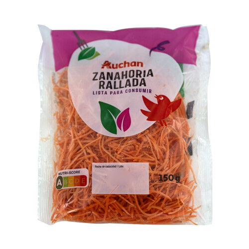 Alcampo AUCHAN Zanahoria rallada bolsa de 150 g. Producto Alcampo