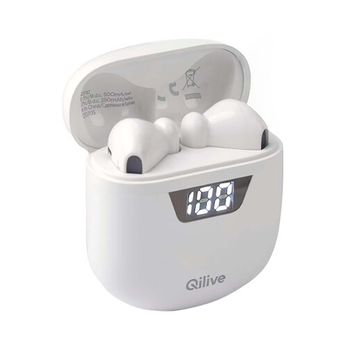 Alcampo Auriculares Bluetooth Tipo Intraditivo QILIVE Q.1332 Con Micrófono Estuche De Carga Color Blanco