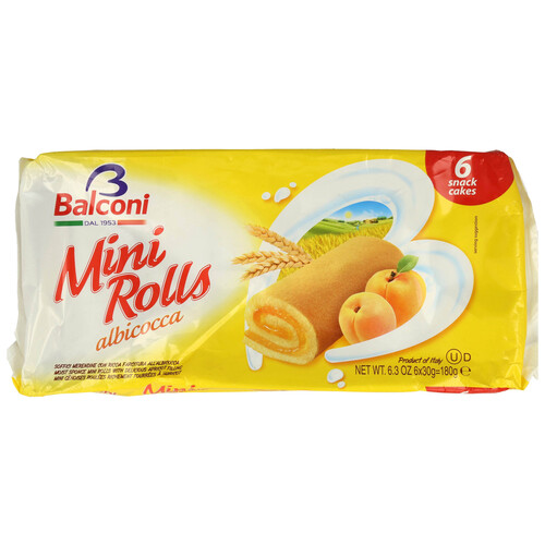 Alcampo BALCONI Minii Rolls albaricoque 6 uds 180 g