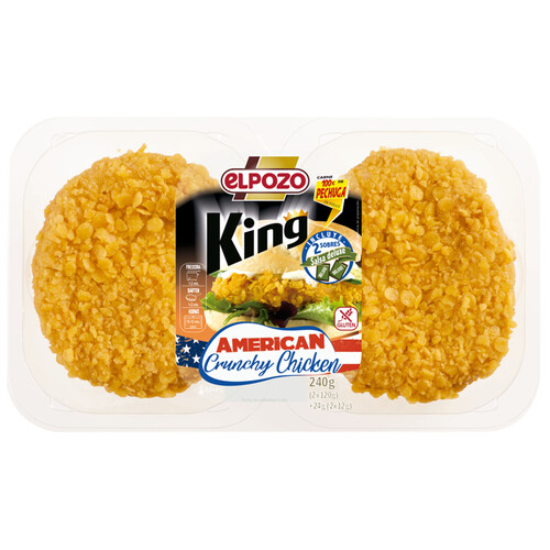 Alcampo Bandeja Con Burger Meat De Pollo Con Rebozado Crujiente EL POZO King 2 X 120 G