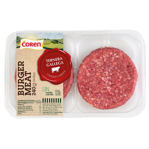 Alcampo Bandeja Con Burger Meat De Ternera Gallega COREN 2 X 120 G