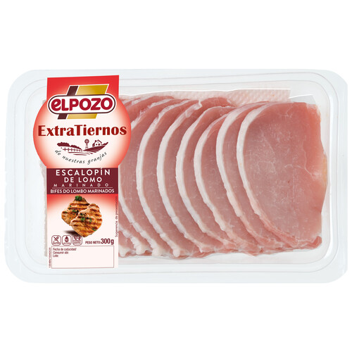 Alcampo Bandeja con escalopines de lomo de cerdo marinados EL POZO Extratiernos 300 g