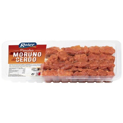 Alcampo Bandeja Con Pinchos Morunos (carne De Cerdo Adobada) Elaborados Sin Gluten ROLER 4 Uds