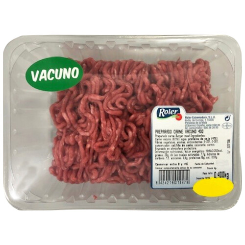 Alcampo Bandeja Con Preparado De Carne Picada De Vacuno (burger Meat) ROLER 400 G