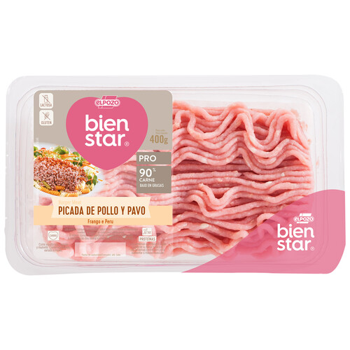 Alcampo Bandeja Con Preparado De Carne Picada Mixta (pollo - Pavo) EL POZO Bienstar Pro 400 G