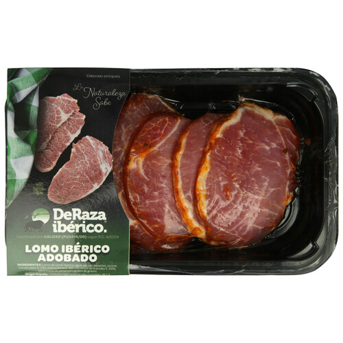 Alcampo Bandeja de cinta de lomo ibérico adobado DERAZA 350 g