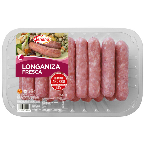Alcampo Bandeja de longanizas blancas frescas SERRANO 640 g