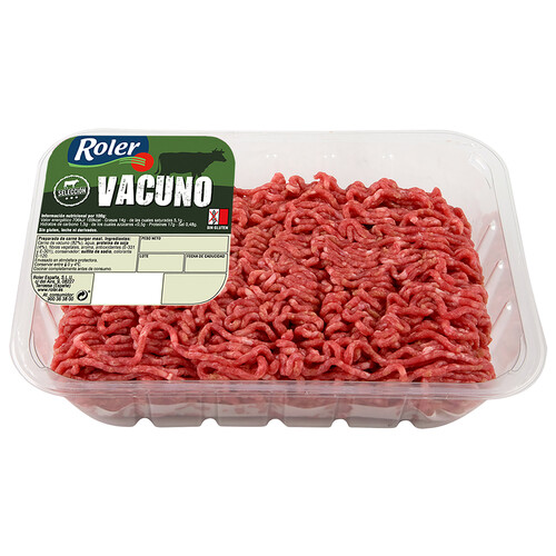 Alcampo Bandeja de preparado de carne picada de vacuno elaborada sin gluten ROLER 800 g