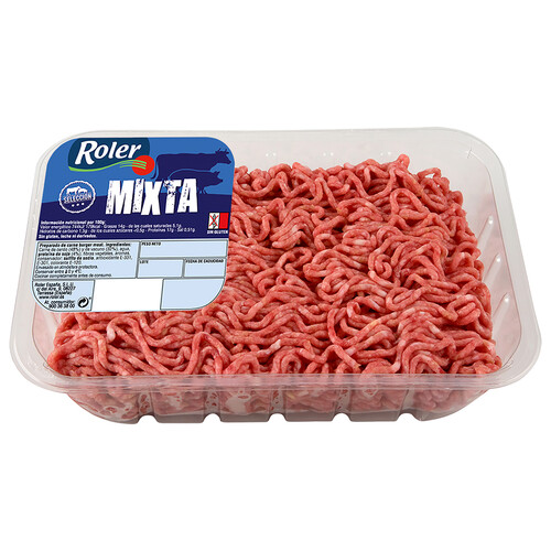 Alcampo Bandeja De Preparado De Carne Picada Mixta (vacuno-cerdo) Elaborada Sin Gluten ROLER 800 G