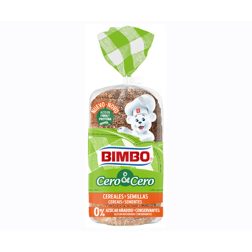 Alcampo BIMBO Cero cero Pan de molde de cereales y semillas 360 g