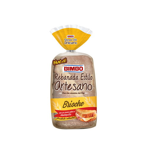 Alcampo BIMBO Pan brioche rebanadas estilo artesanas con suave sabor a mantequilla 550 g