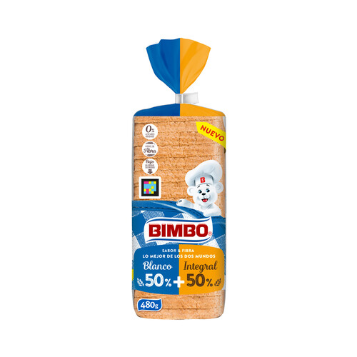 Alcampo BIMBO Pan de molde BIMBO integral con corteza y fibra 480 g