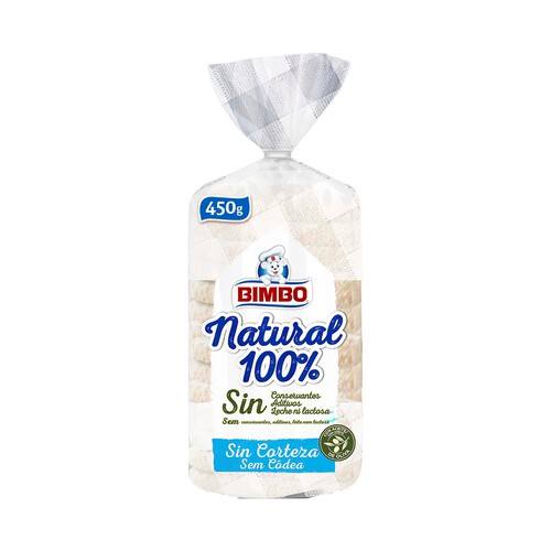 Alcampo BIMBO Pan de molde blanco sin corteza 100 % natural 450 g
