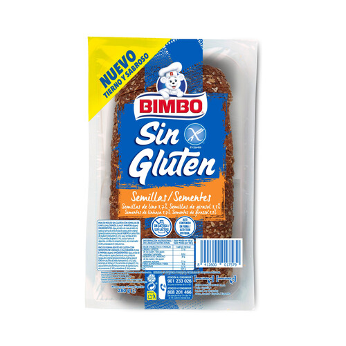 Alcampo BIMBO Pan de molde con semillas sin gluten BIMBO 280 g