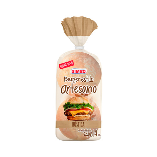 Alcampo BIMBO Pan hamburguesa artesano rústica 4 uds 240 g