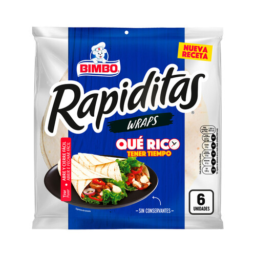 Alcampo BIMBO Rapiditas Tortitas de harina bases de creps roll's de 6 uds. 240 g