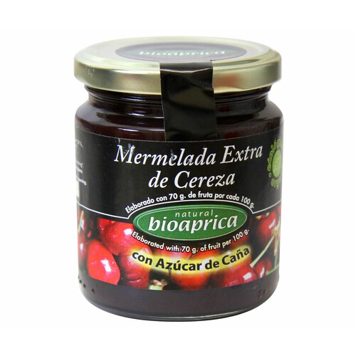 Alcampo BIOJAM ABEROS Mermelada de Cereza con azúcar de caña ecológico BIOAPRICA 275 g