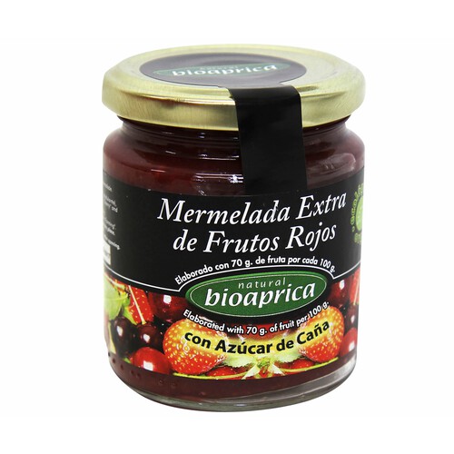 Alcampo BIOJAM ABEROS Mermelada de frutos rojos con azúcar de caña ecológica BIOAPRICA 275 g