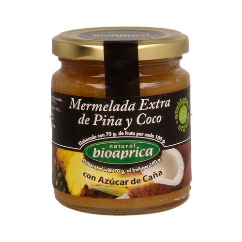 Alcampo BIOJAM ABEROS Mermelada extra de piña y coco ecológico BIOAPRICA 275 g