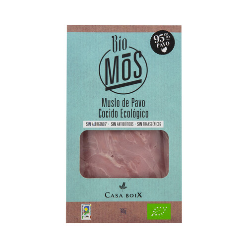 Alcampo BIOMOS Muslo de pavo cocido ecológico cortado en lonchas 80 g