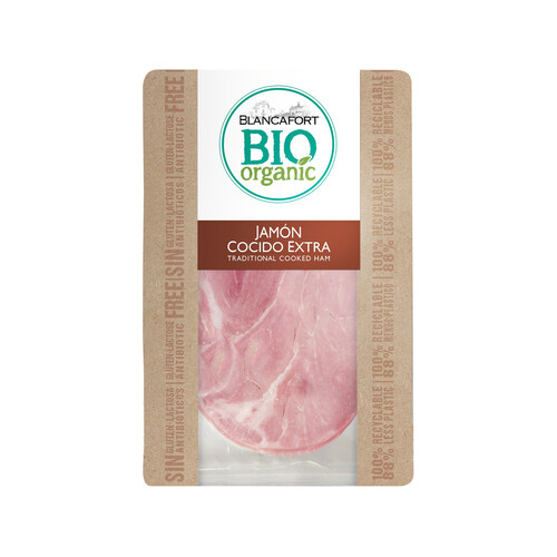Alcampo BLANCAFORT Jamón cocido loncheado ecológico BLANCAFORTBIO ORGANIC 80 g
