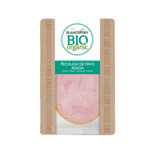 Alcampo BLANCAFORT Pechuga de pavo asada ecológica en lonchas ecológica BLANCAFORT BIO ORGANIC 80 g