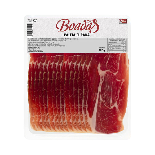 Alcampo BOADAS Paleta curada cortada en lonchas conseparador BOADAS 180 g