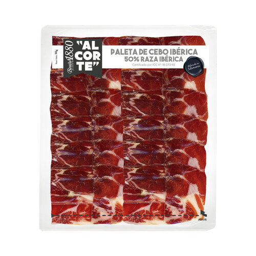 Alcampo BOADAS Paleta de cebo ibérica (50% raza ibérica) cortada en finas lascas BOADAS 1880 Al corte 90 g