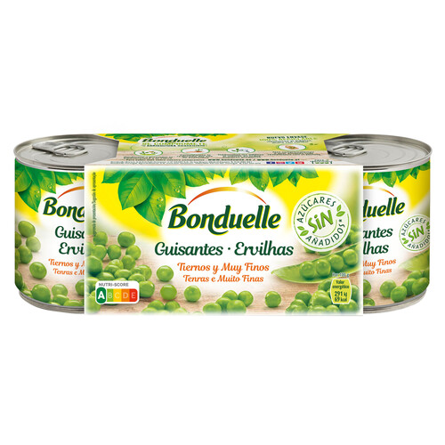 Alcampo BONDUELLE Guisantes al natural muy finos pack 3 uds. 140 g