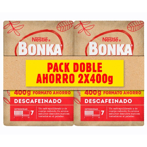Alcampo BONKA Café molido descafeinado pack 2 uds. x 400 g