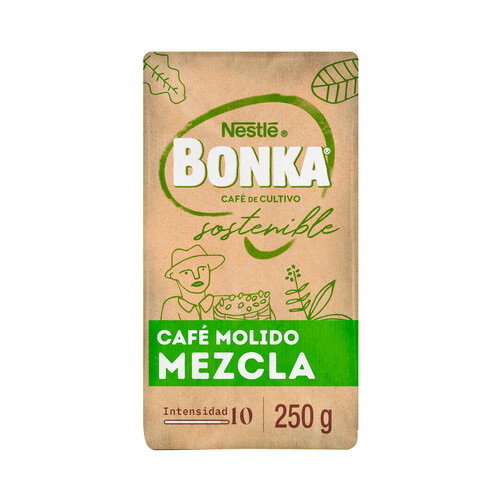 Alcampo BONKA Café Molido Mezcla 70% natural 30% torrefacto 250 g