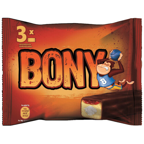 Alcampo BONNY Bollitos de bizcocho con chocolate rellenos de crema sabor nata 165 gramos