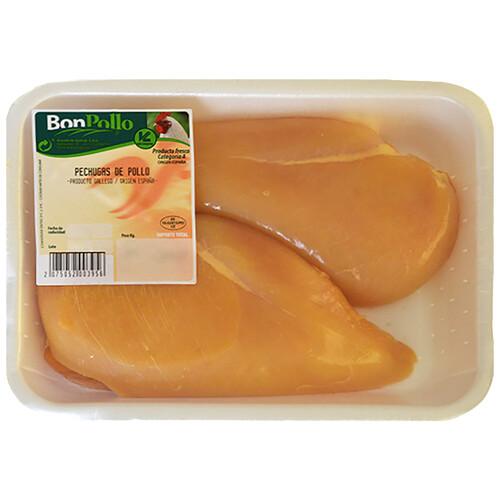 Alcampo BONPOLLO Pechugas limpias y sin piel de pollo amarillo Bandeja