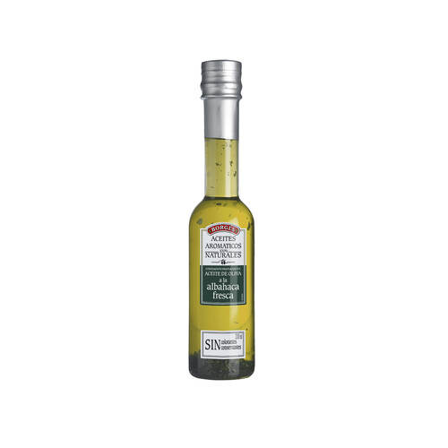 Alcampo BORGES Aceite de oliva a la albahaca fresca botella de cristal de 200 ml