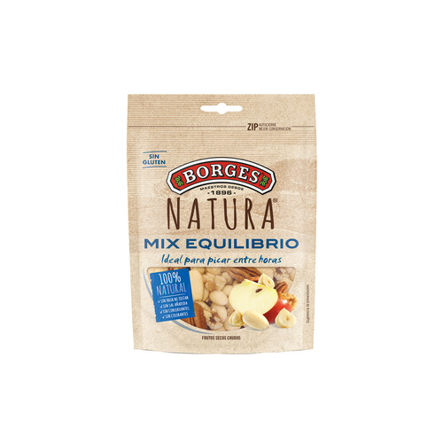 Alcampo BORGES Cocktail de frutos secos crudos ideales para picar entre horas BORGES NATURA 130 g
