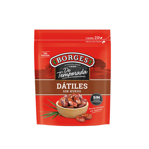 Alcampo BORGES Dátiles sin hueso dulces sabrosos y sin gluten BORGES DE TEMPORADA 200 g