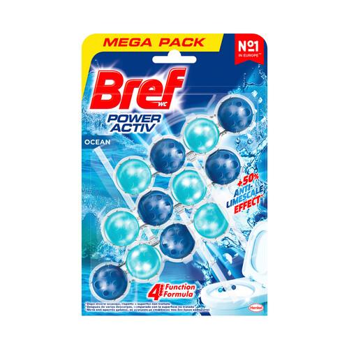 Alcampo BREF Power activ Colgadores de WC con acción 4 en 1 y aroma oceanico 3 uds