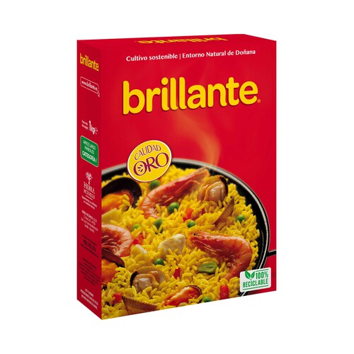 Alcampo BRILLANTE Arroz largo vaporizado paquete de 1 kg