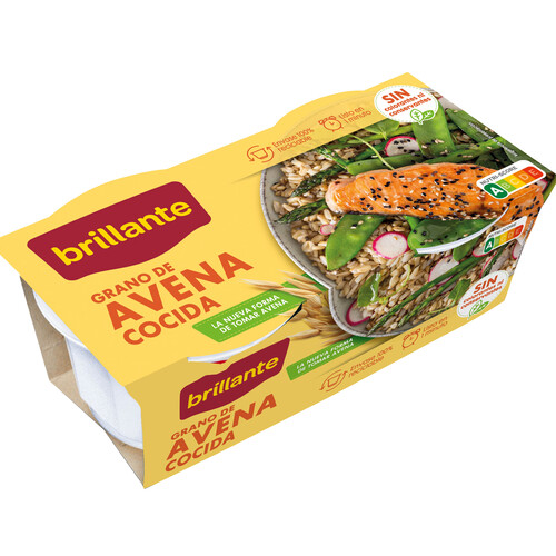 Alcampo BRILLANTE Avena cocida paquete 2 uds x 125 g