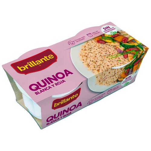 Alcampo BRILLANTE Quinoa blanca y roja en tarrina pack de 2 uds x 125 g