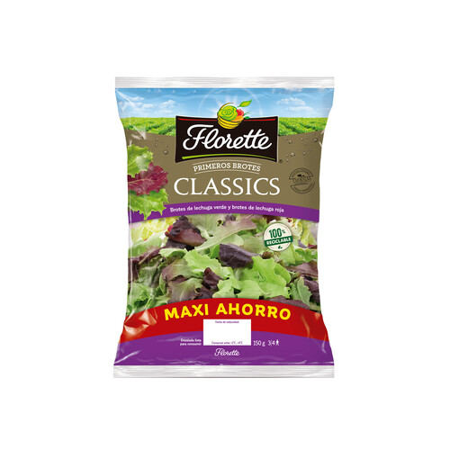 Alcampo Brotes de lechugas verdes y brote de lechuga roja Classics FLORETTE PRIMEROS BROTES 150 g