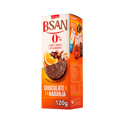 Alcampo BSAN Galleta de chocolate de naranja sin azúcar añadido 120 g