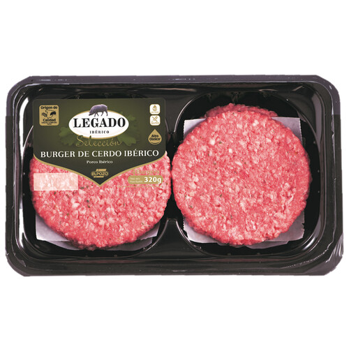 Alcampo Burger Meat De Cerdo Ibérico Elaboradas Sin Gluten Y Sin Lactosa LEGADO IBÉRICO Selección 4 X 80 G