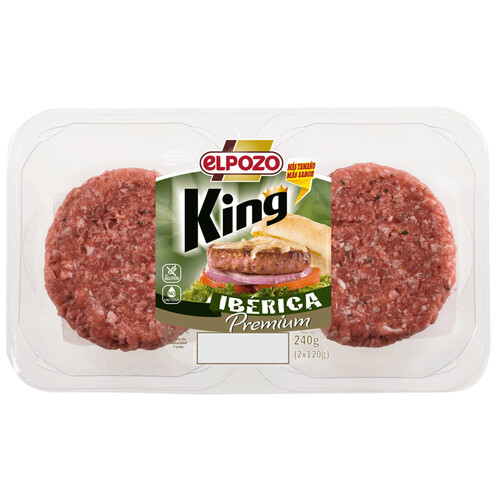 Alcampo Burger Meat Premium De Cerdo Ibérico Elaborada Sin Gluten Ni Lactosa EL POZO King 2 X 120 G